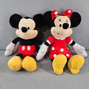 Mickey and Minnie Mouse Plush Set, 16", Disney Brand